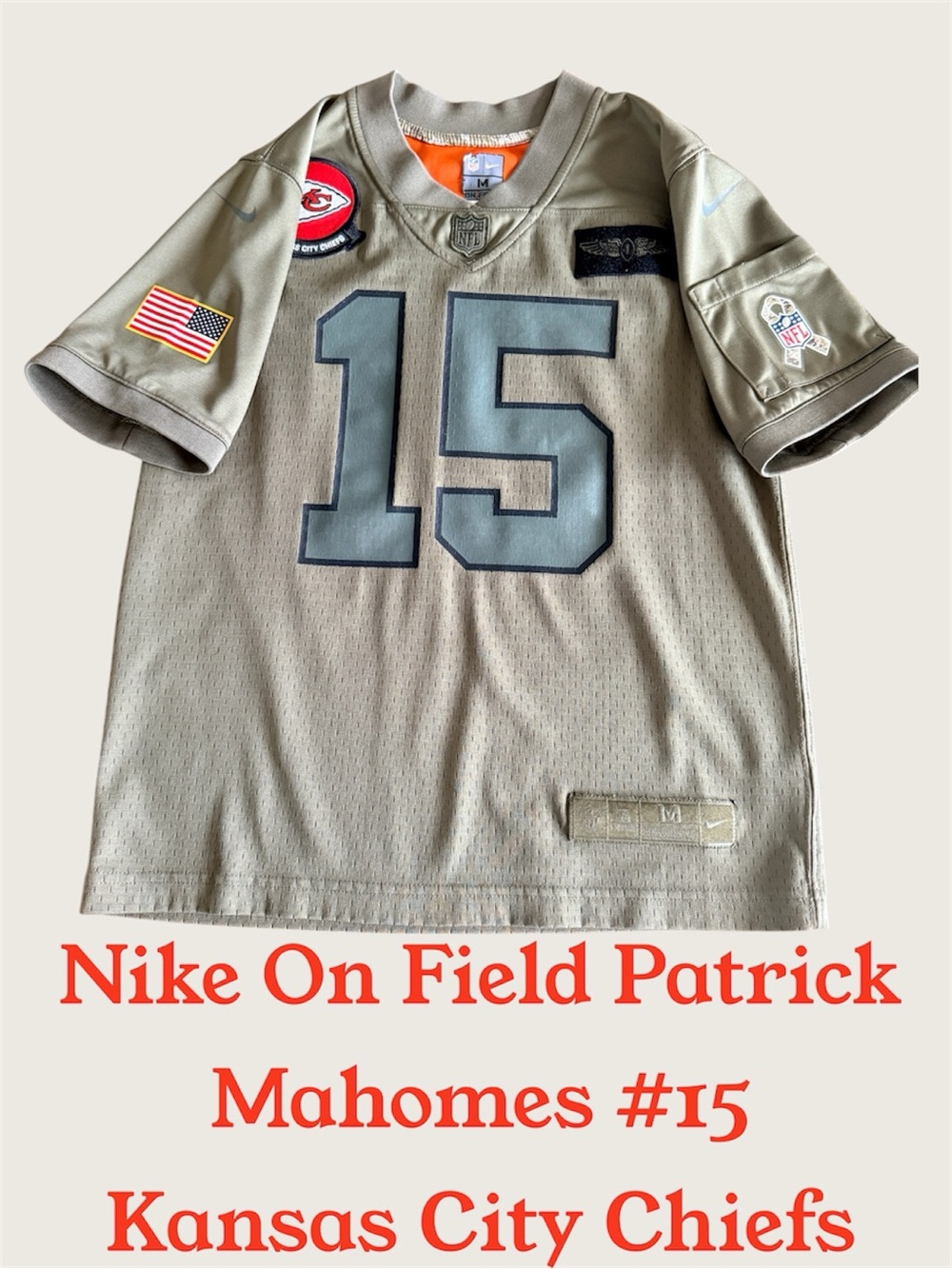 NFL Olive Patrick Mahomes #15 Salute Jersey Military green